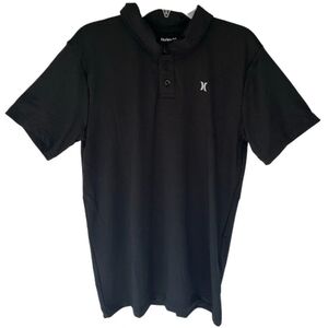 Hurley Black Short-Sleeve Polo with Logo